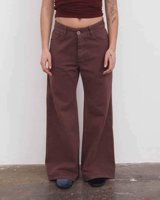 Tajo Wide Pants - Organic Cotton Cata Brown