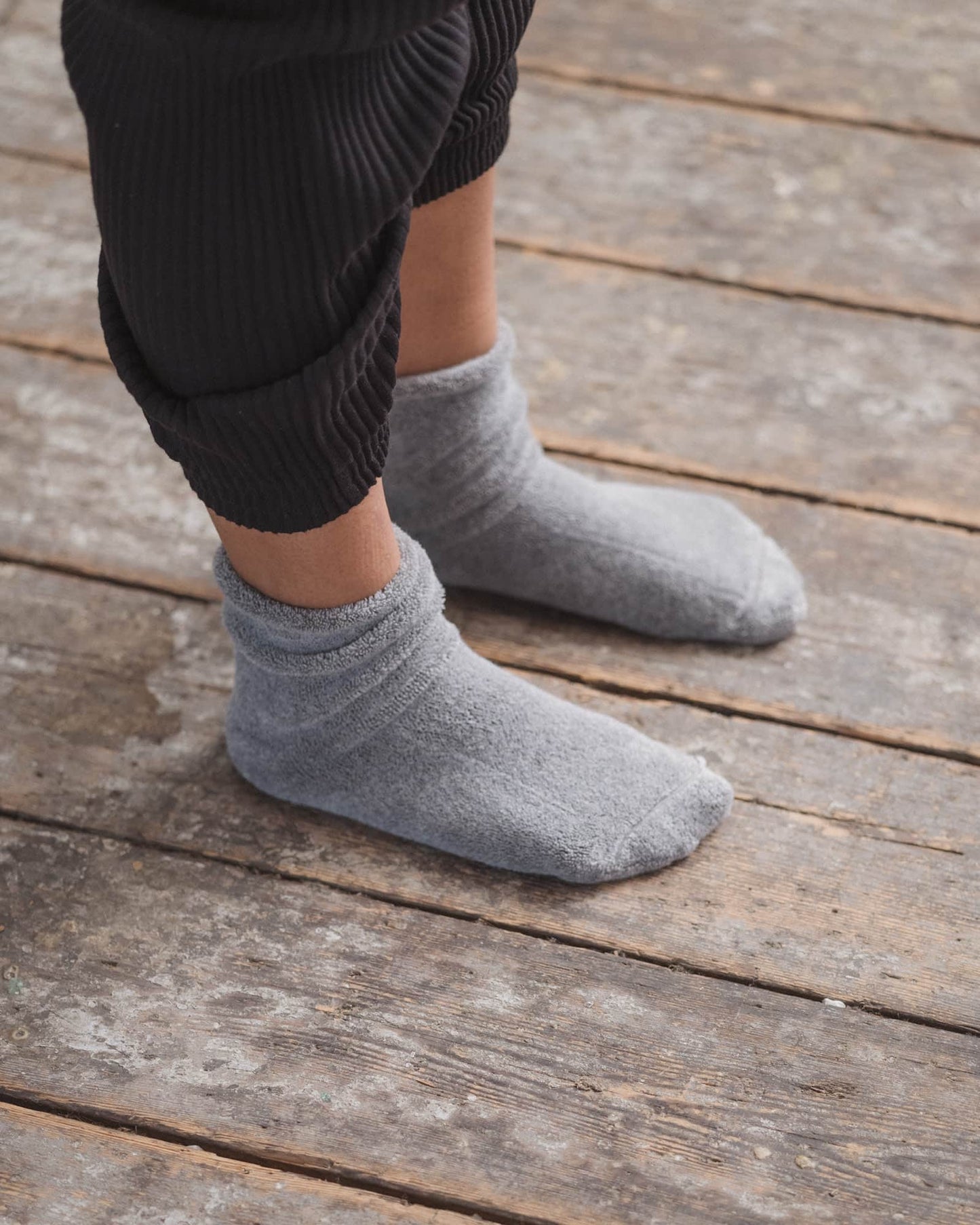 Buckle Overankle Socks - Grey Melange
