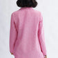 Back detail on the Blythe linen blend blazer in bubblegum by Eliza Faulkner — made in Canada at Ånde