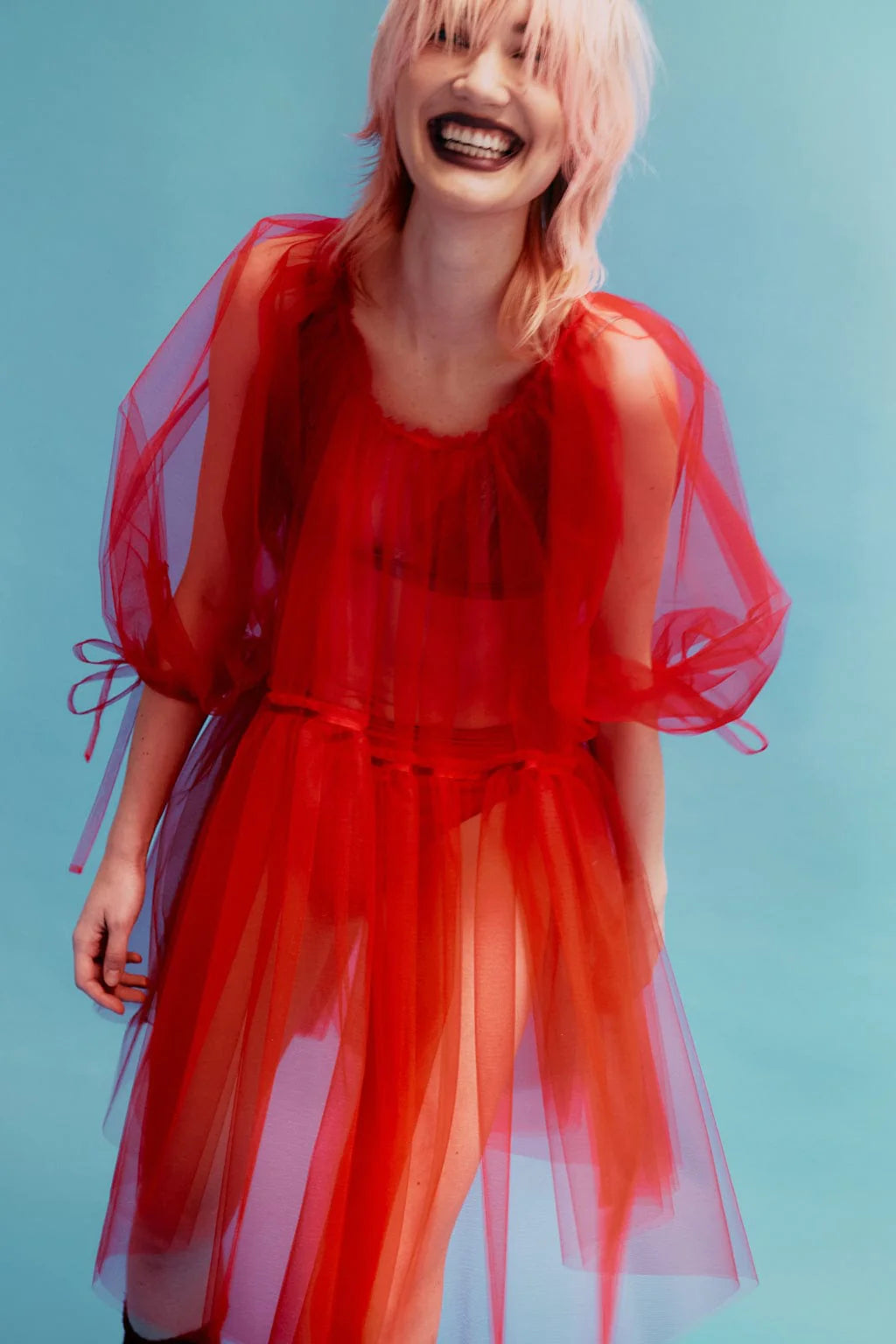 Fiona Tulle Dress - Red