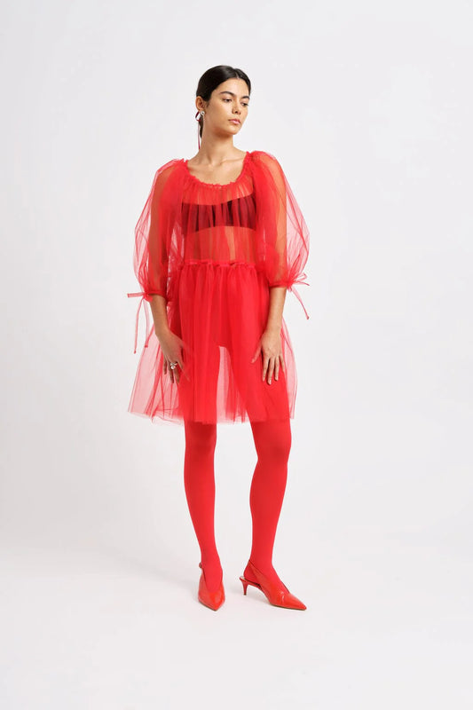 Fiona Tulle Dress - Red