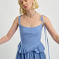 Tessa Dress - Blue Linen
