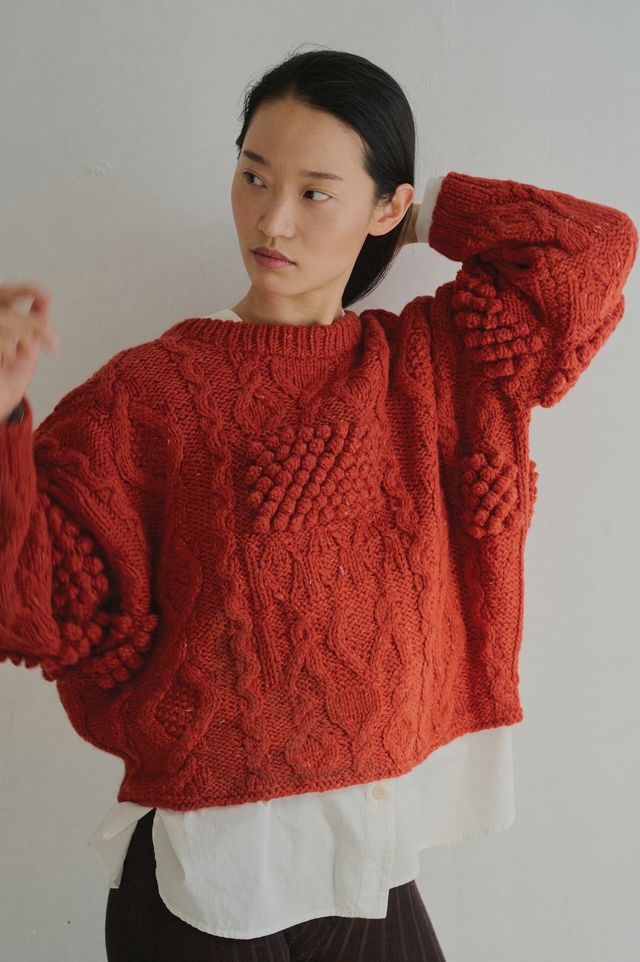 Patchwork Crew Neck - Persimmon