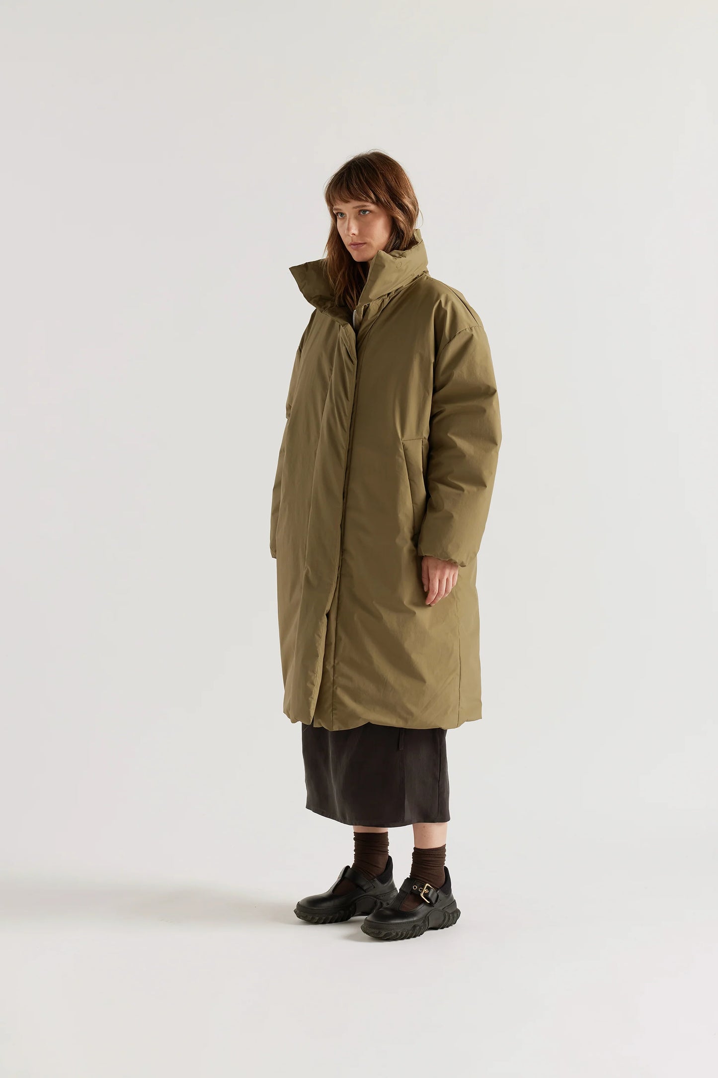 Floating Puffa Coat - Olive