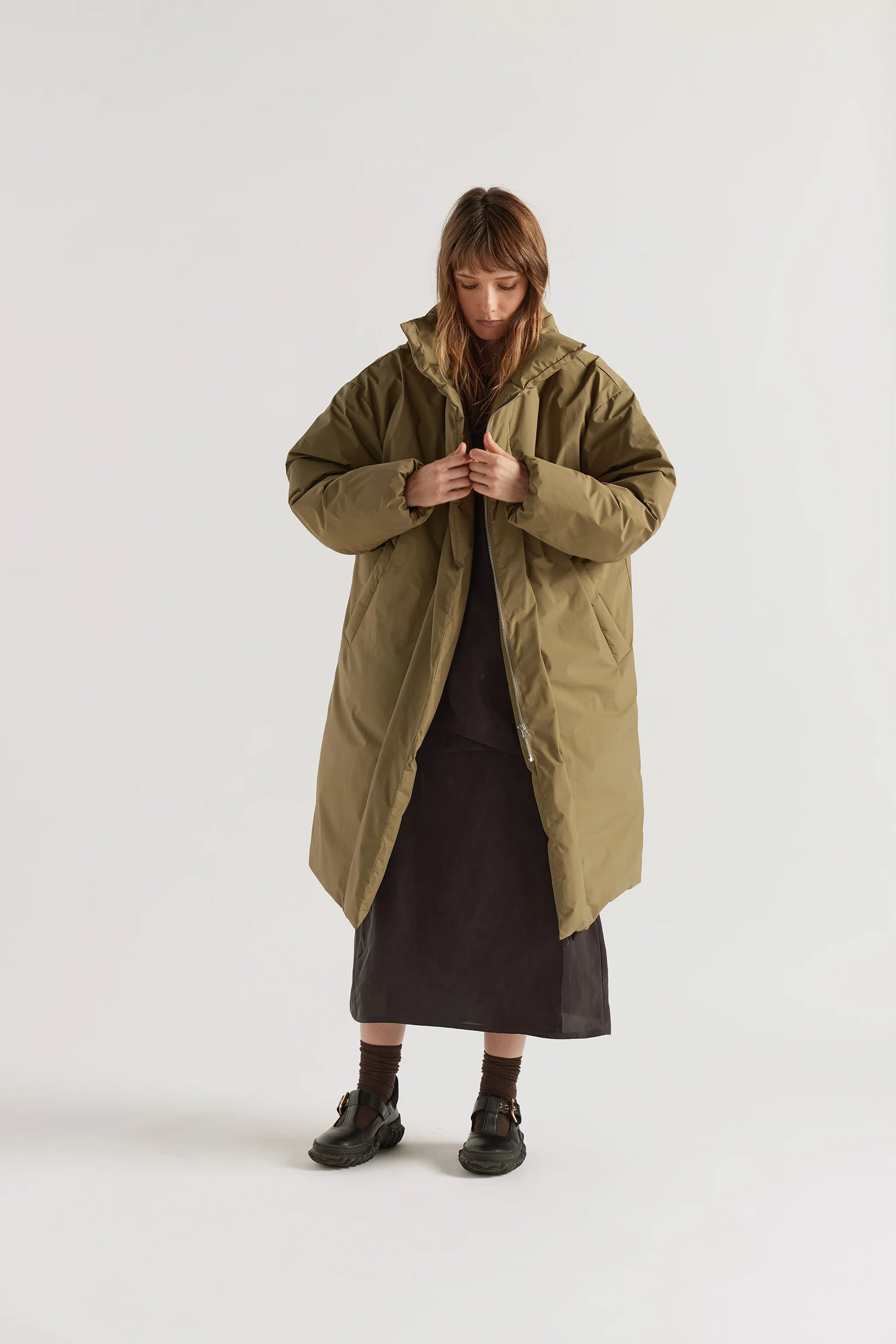Floating Puffa Coat - Olive