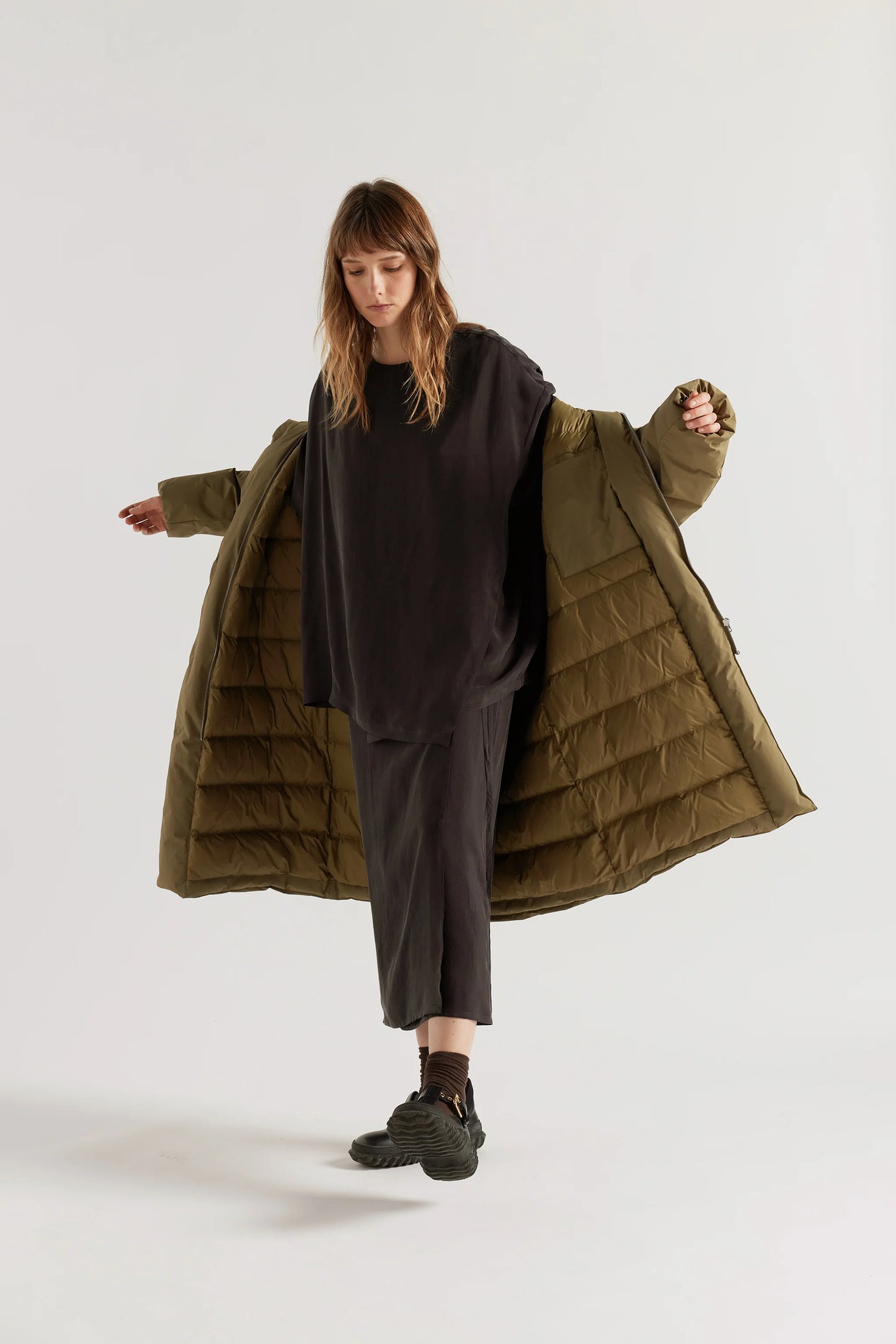 Floating Puffa Coat - Olive