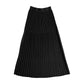 Knit Pleated Midi Skirt - Black
