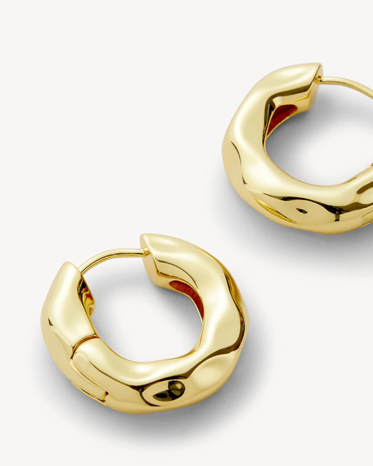 Wavy Chunky Hoops in Gold