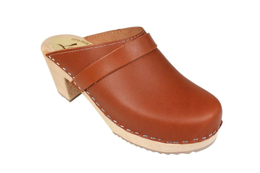 High Heel Classic Clog- Tan