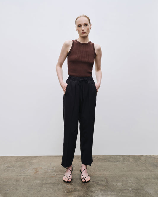 Ribbed Knit Tank - Brown