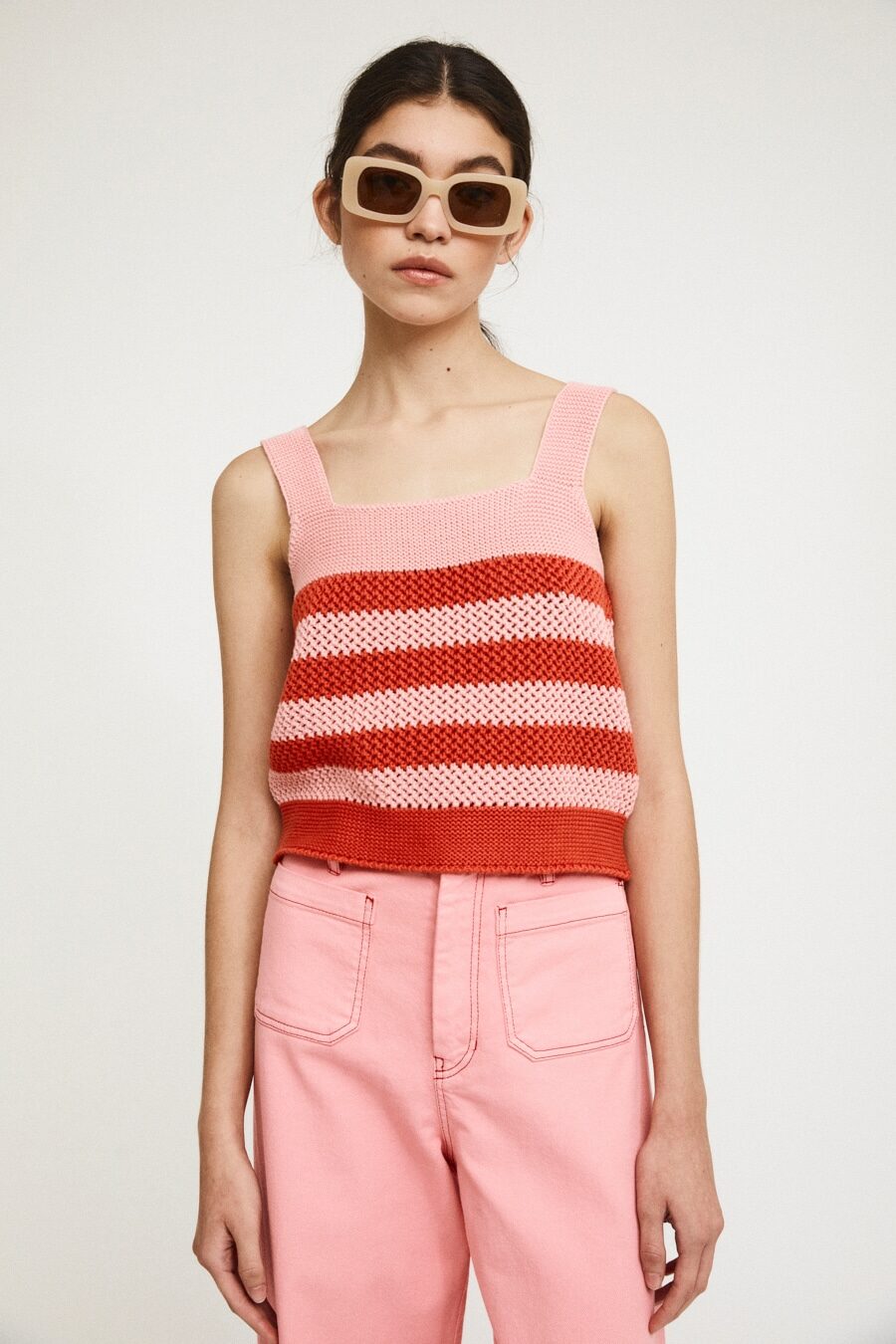 Layla Top - Red + Pink