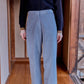 Corduroy Straight Leg Pants- Light Blue