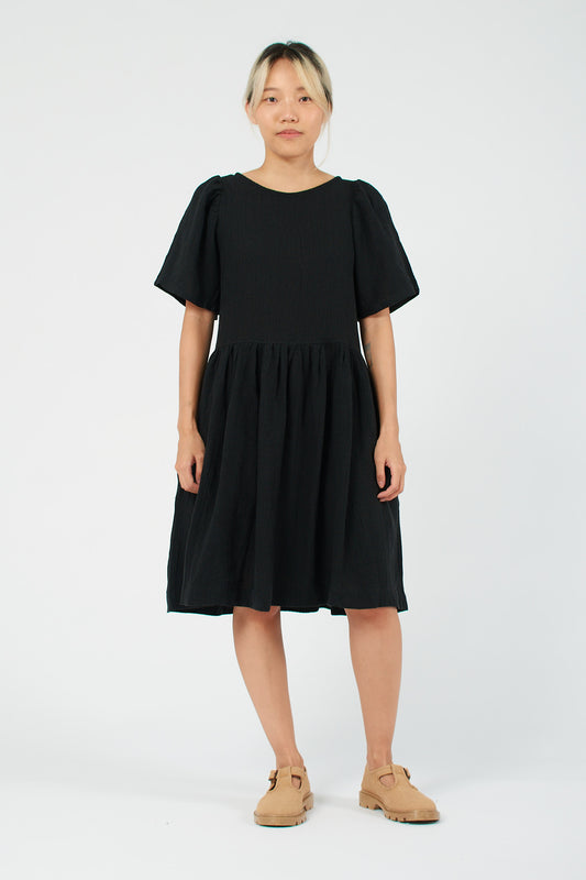 Mini Agnes Dress- Black Woven