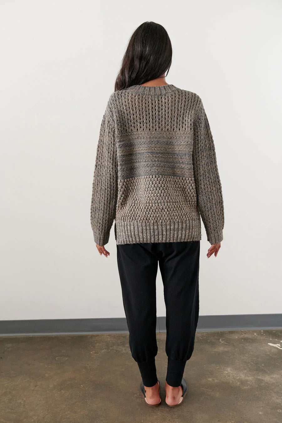 Mixed Stitch Pullover - Pebble