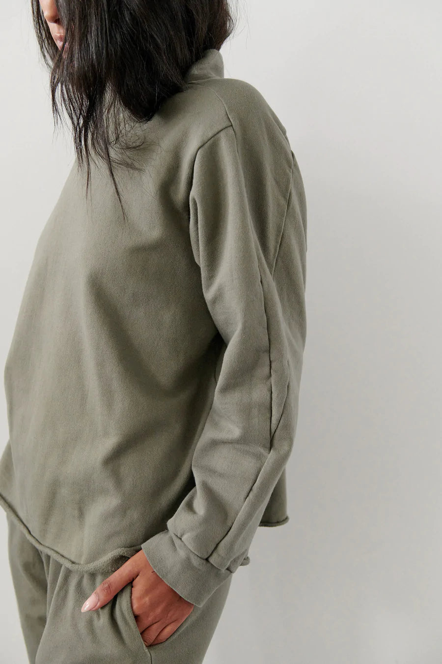 Mockneck Sweatshirt- Fir