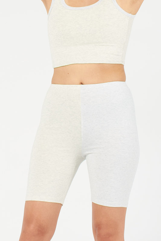 The High Waist Bike Short - Heather Mix